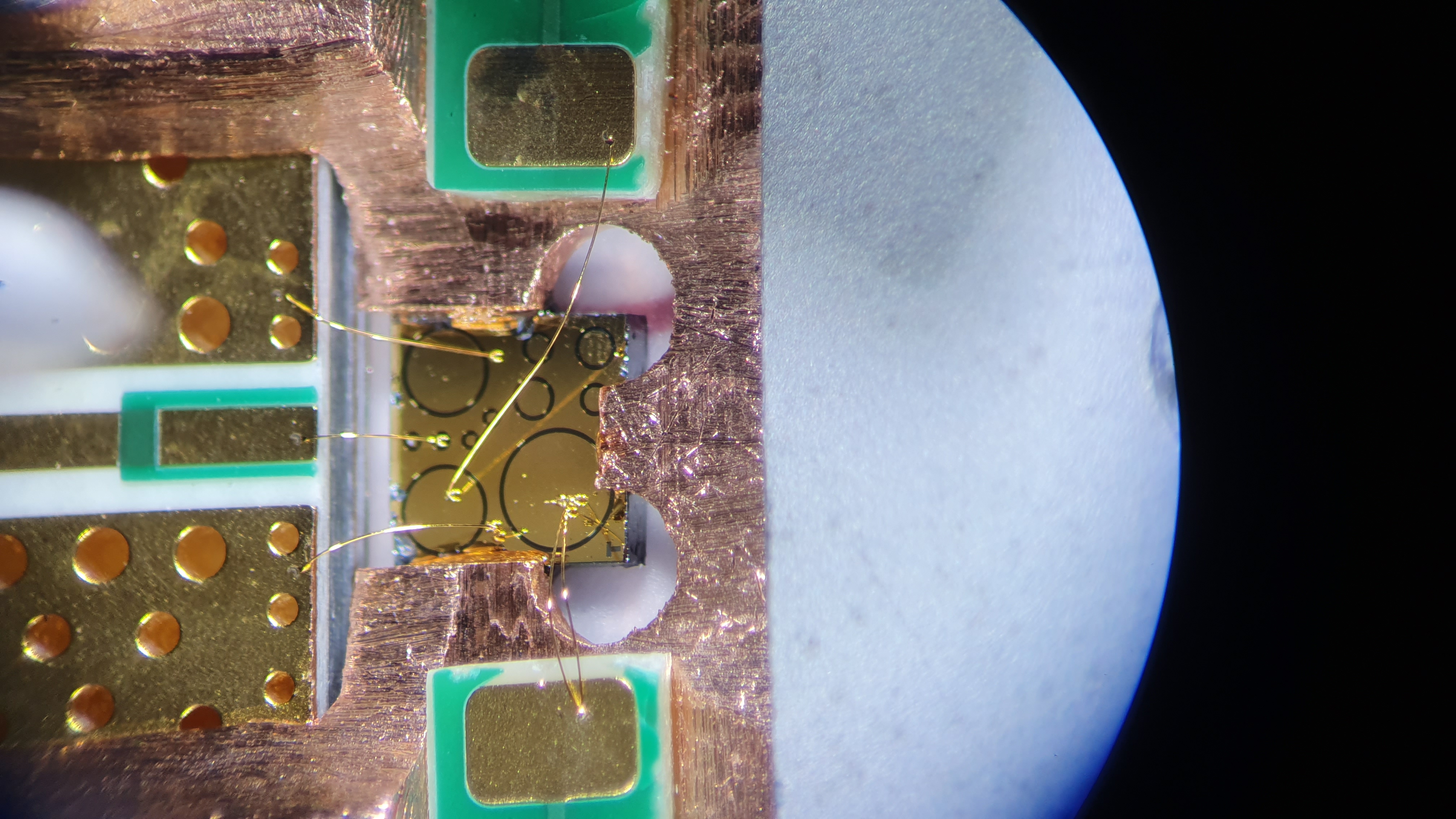 the smallest circle(mesa) on the chip is our hero of the day