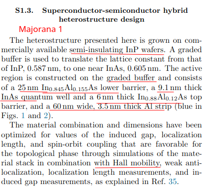 Informations about Majorana 1 semiconductor layers